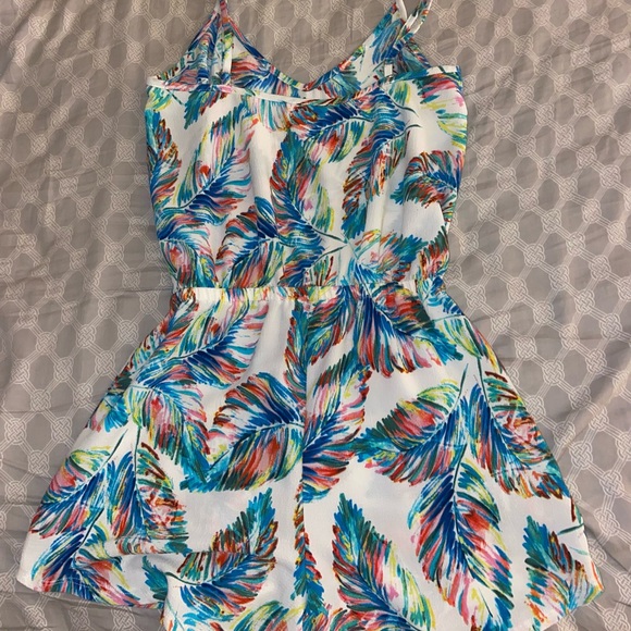 Super cute white y2k floral bottoms Linen romper goin out hipster sleeveless top - Picture 12 of 15